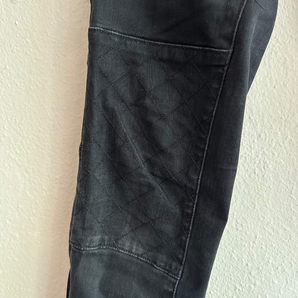 Madewell Lattice Patch Knee Black Jeans